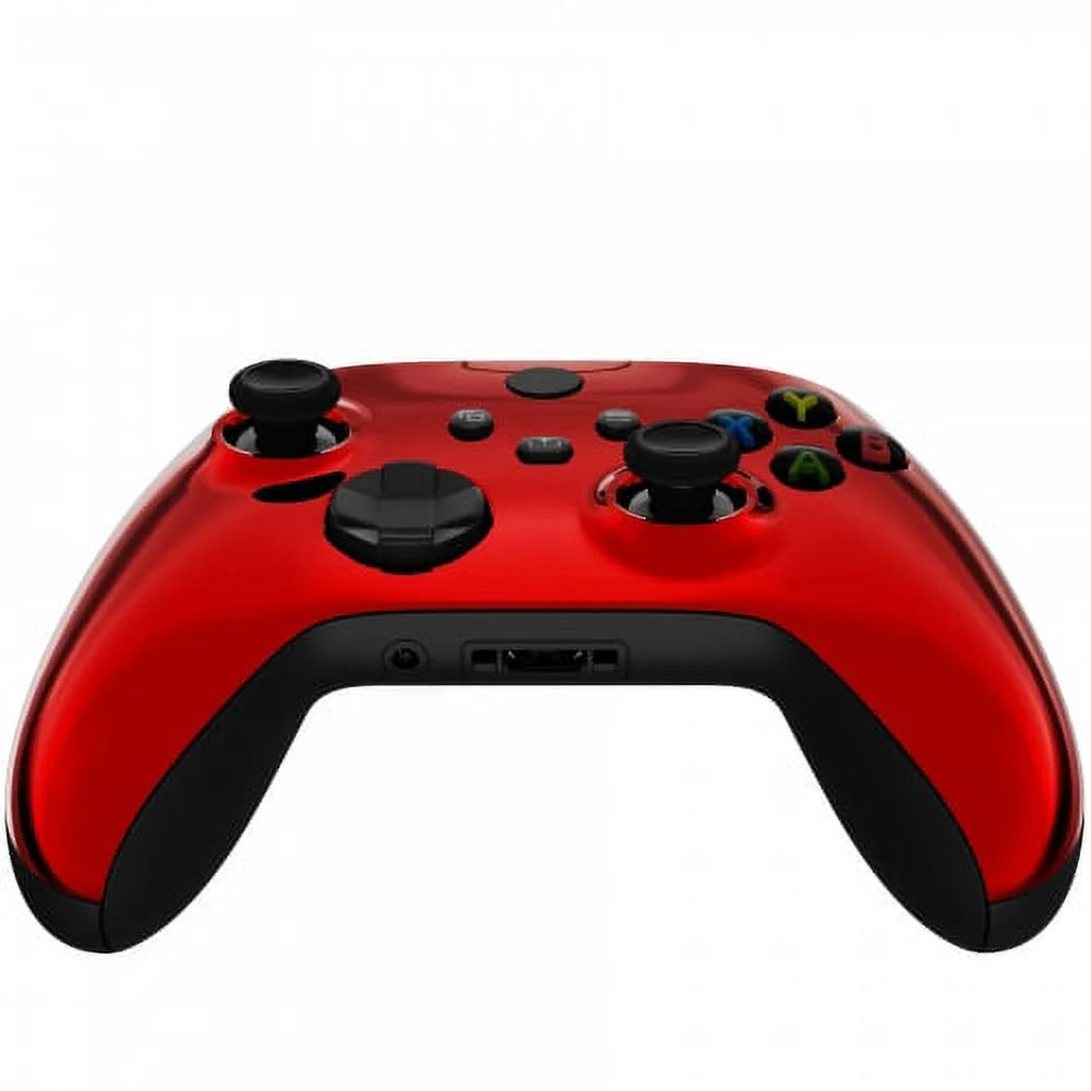 (with jack) Custom Design "Chrome One X Unique Controller Xbox UN-MODDED 3.5 Red"