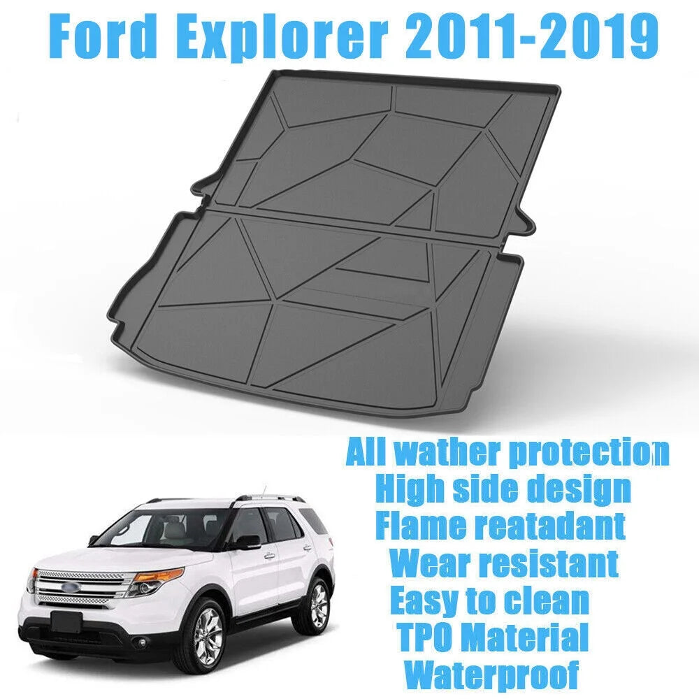 Explorer 2011-2019 for Trunk Mats Cargo Models TPO Custom 7-seats Non Waterproof Ford Liner