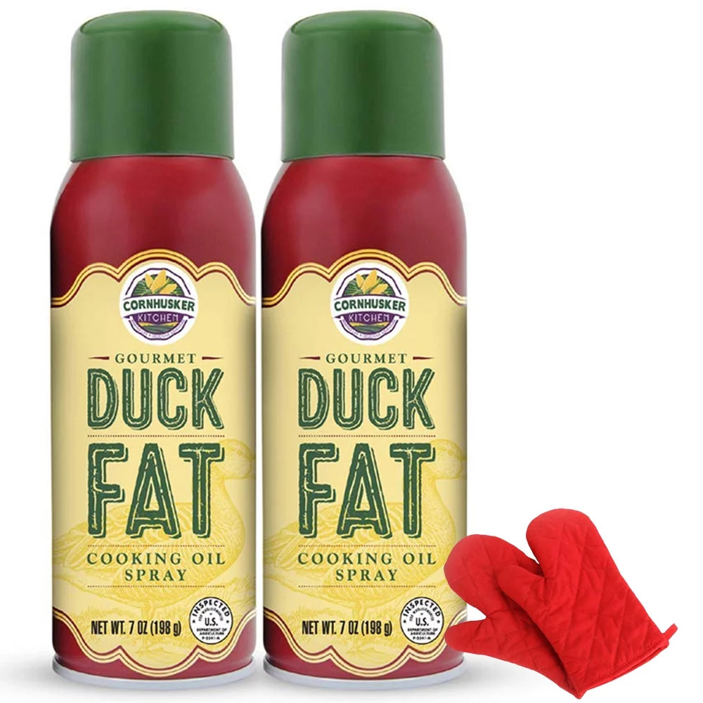 of Cornhusker Kitchen Duck Bundle Fat 2 Deco Pair Mitt Heat Oil Oven Resistant Chef Cooking Gourmet Spray Pack Red with