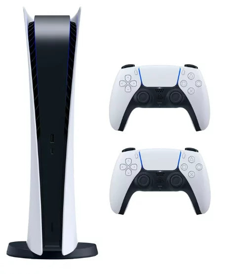 Digital 2023 with PS5 Controllers Version White 5 PlayStation Console 2 Wireless New -