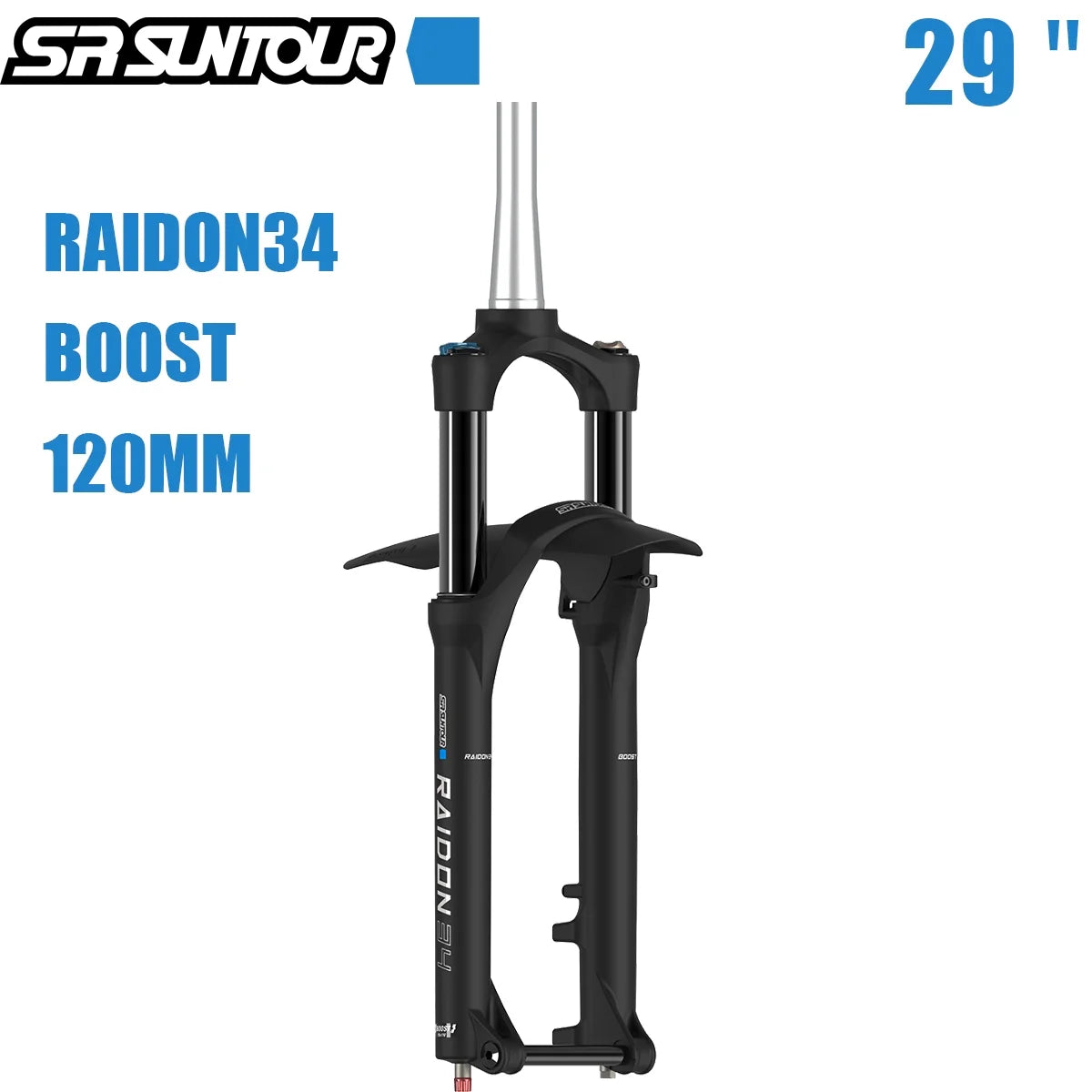 Tapered Bicycle Suspension 120mm Air Travel 110X15mm) (Manual) SUNTOUR MTB (BOOST: RAIDON34 29" SR Fork