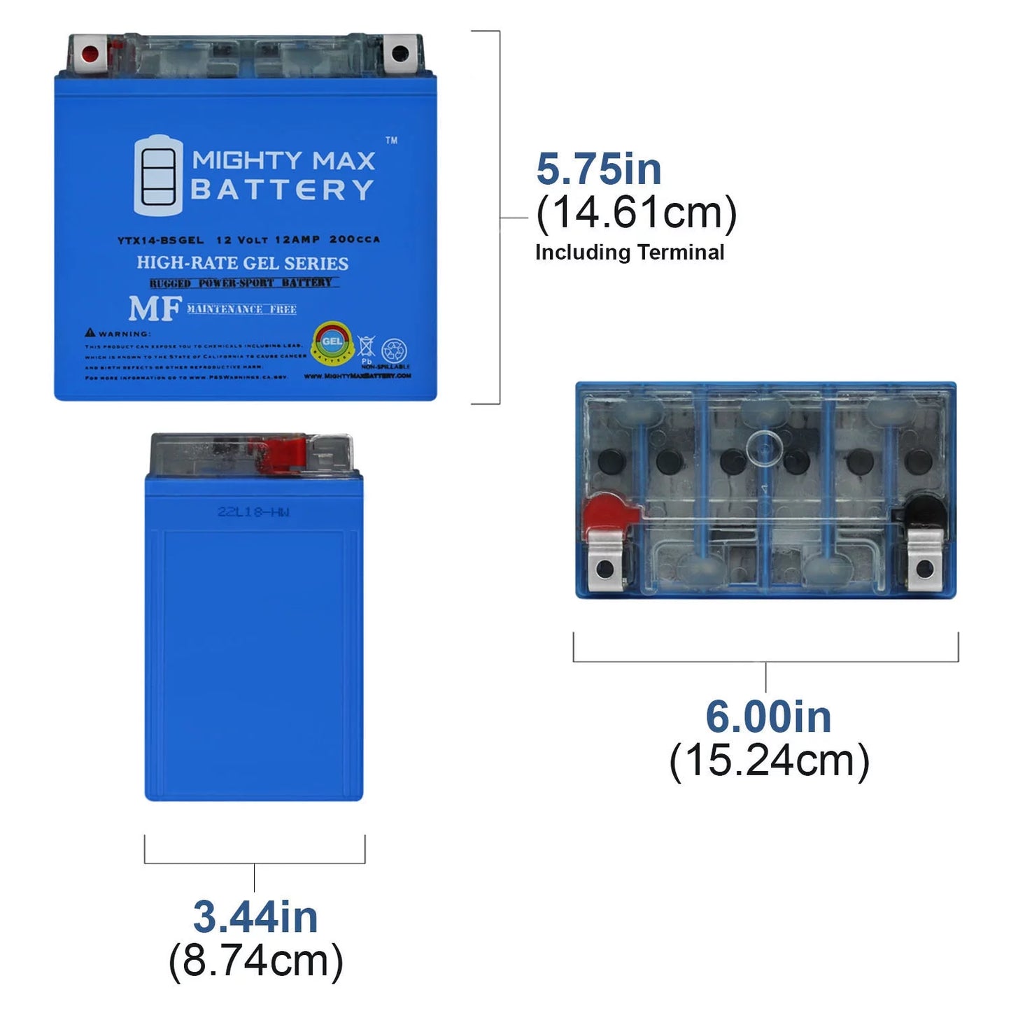 900 Dorsoduro for Aprilia Replacement Battery 2017 GEL YTX14-BS