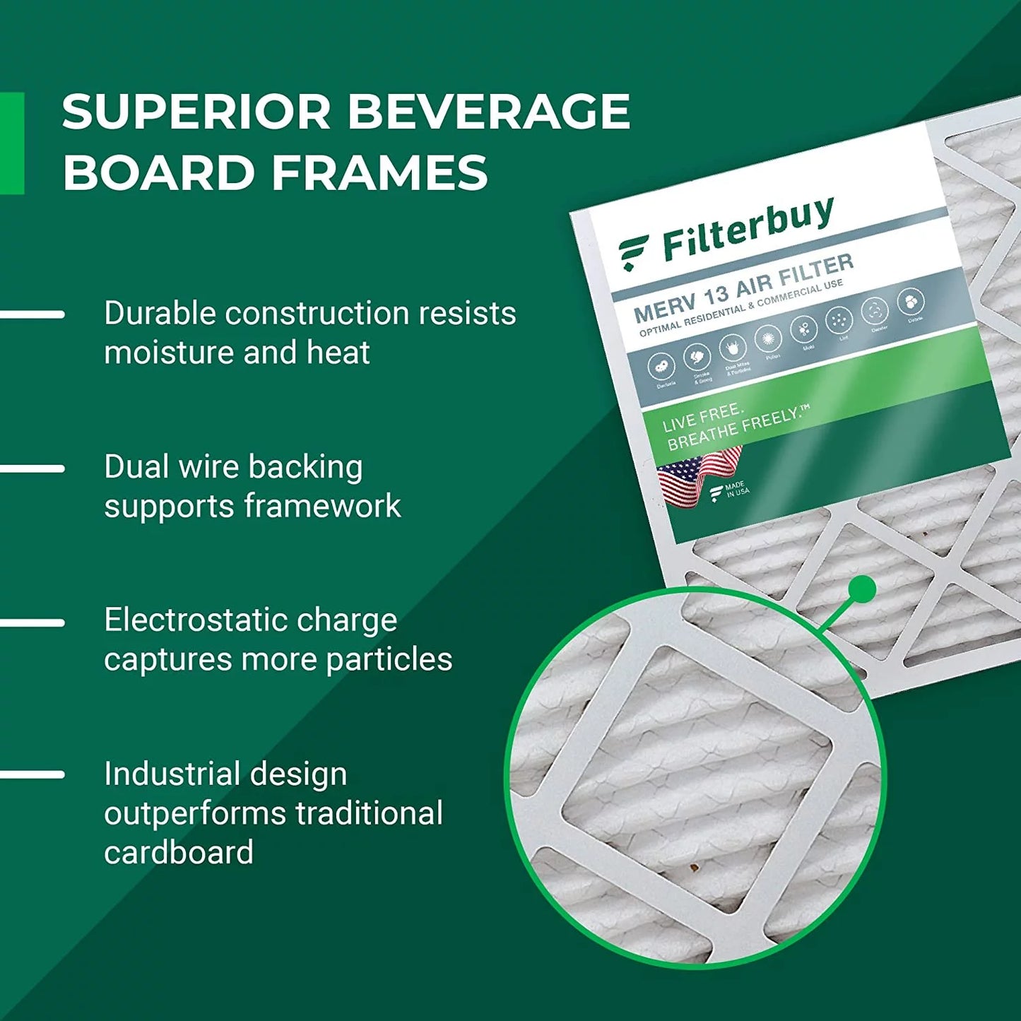 Pleated Filterbuy HVAC Furnace Air 13 (6-Pack) Filters MERV AC 30x30x1