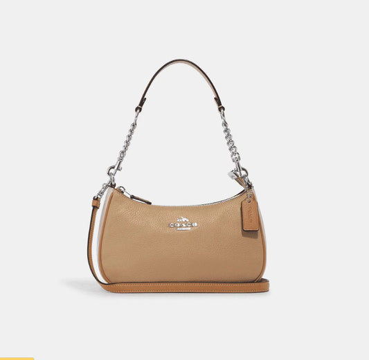 CA173 IN Coach Beige In Sandy Teri Bag Multi Silver Colorblock Shoulder