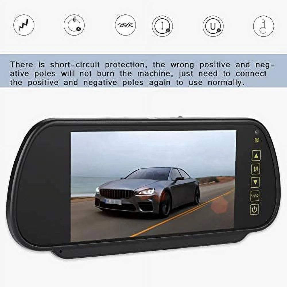 Vehicle 7 Monitor Mirror for Bileeko Inch View Car LCD Screen Parking Rear