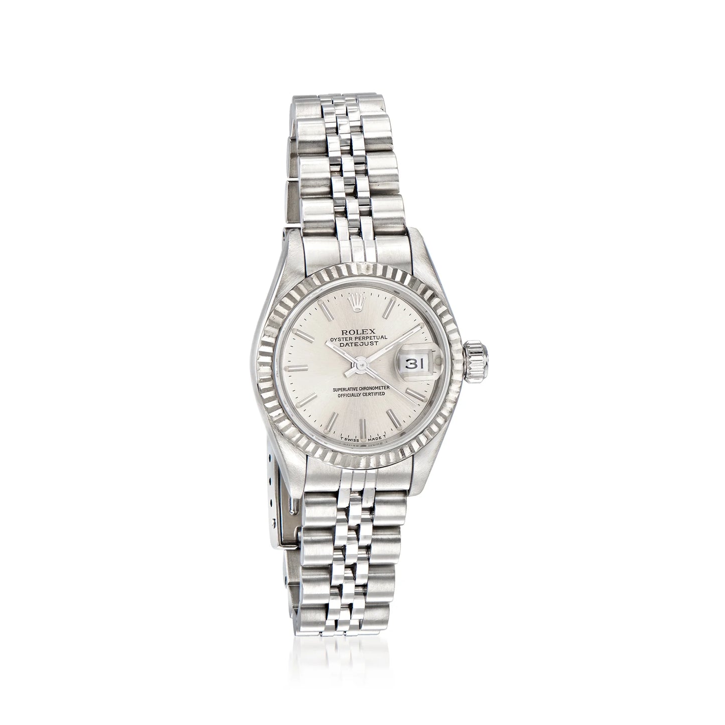 Steel White Gold Datejust Pre-Owned Women's, and Ross-Simons Women's Stainless 18kt Adult 26mm Watch, Rolex Automatic