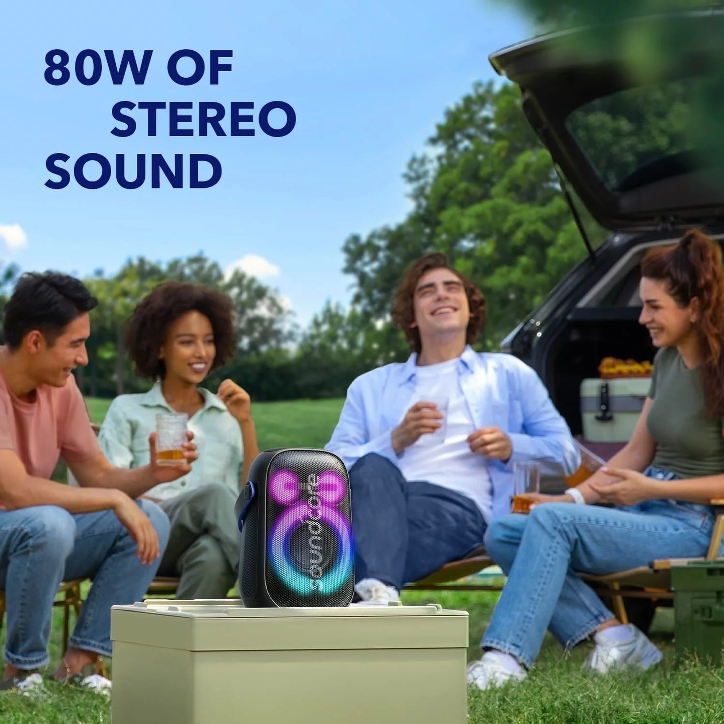 80W Rave Soundcore Stereo Neo (Refurbished) 2 with Speaker A33A1Z11 Restored Portable Sound