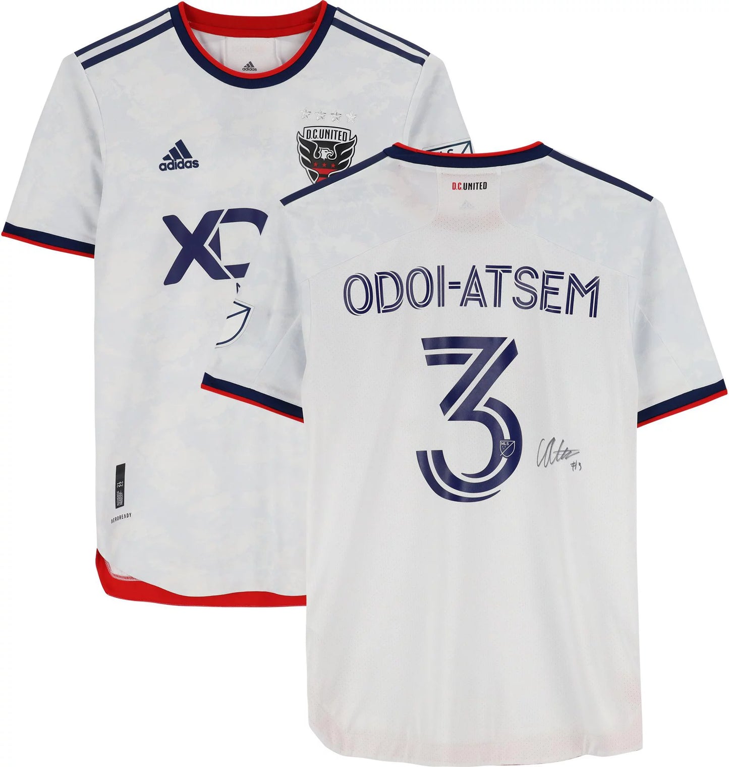 Autographed the from Authentic M United Season - #3 MLS Size Odoi-Atsen Jersey Chris Match-Used Certified White - 2022 Fanatics D.C.