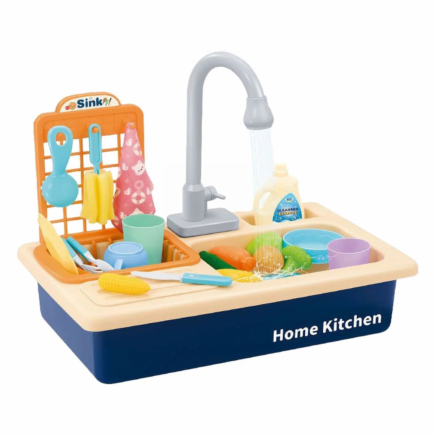 Play Pretend Toys Sink Play Kitchen With Board Playing Water Cycle Game for System Toddlers Automatic Board Toy House Water for Girls Boys Running Role Dishwasher Electric Children Alphabet Toys