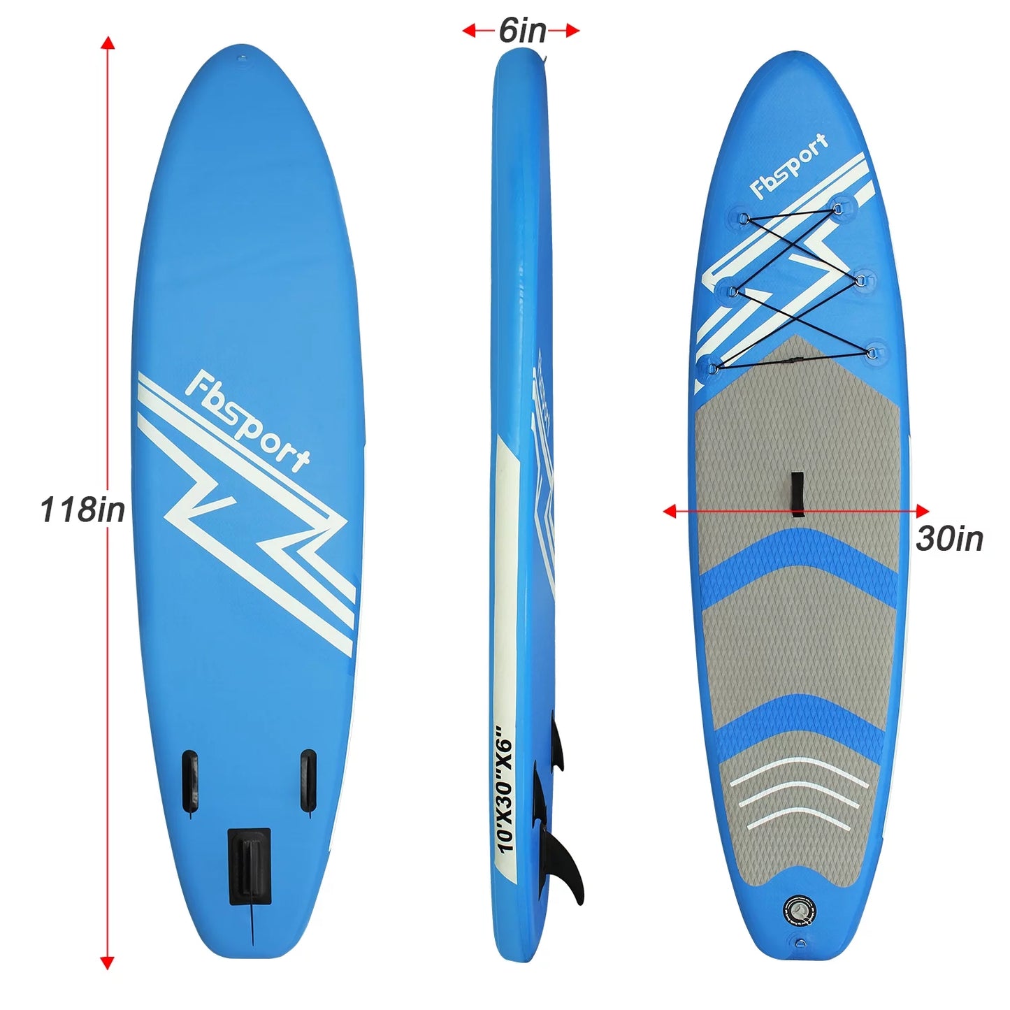 Up & Carry SUP Non-Slip Ft Bag, Boat Paddle Inflatable Control, 11 Surfboard Stand w/Complete Accessories Deck, Thickening Board FBSPORT Surf Standing