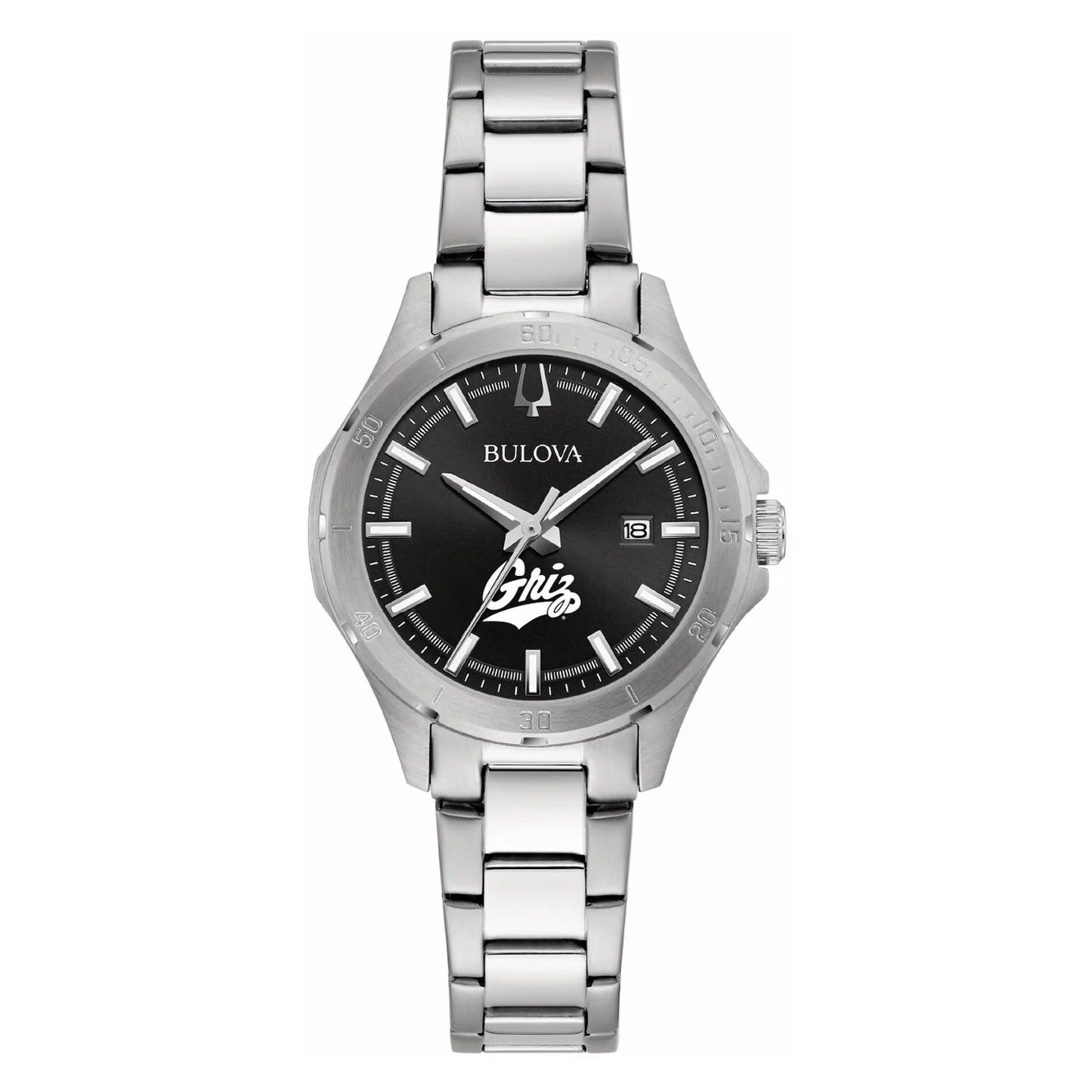 Bulova Stainless Grizzlies Watch Black Montana Sport Classic Women's Steel