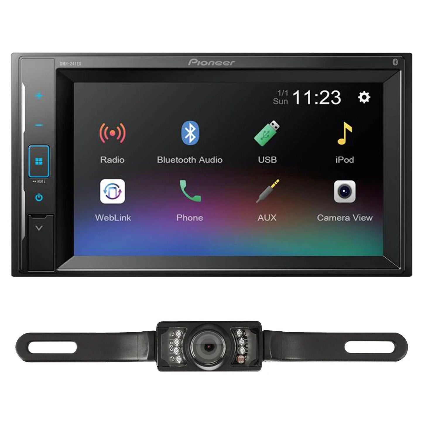 + License Camera Backup Backup with License Receiver Bluetooth Pioneer with Receiver Digital Media Plate Touchscreen Media + DMH-241EX Digital Plate Bluetooth CameraPioneer DMH-241EX Touchscreen