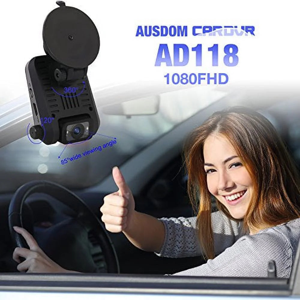 L 1080p Camera Dashboard 6-Glass with Ausdom AD118 FHD WDR, Recorder Resolution,