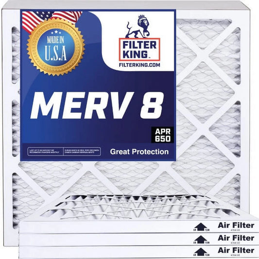 Actual IN x Pleated 8 | Filters Air King | MADE Filter .75" 8 Filter | Furnace Size: MERV A/C | USA 25 8x25x1a HVAC x 4-PACK