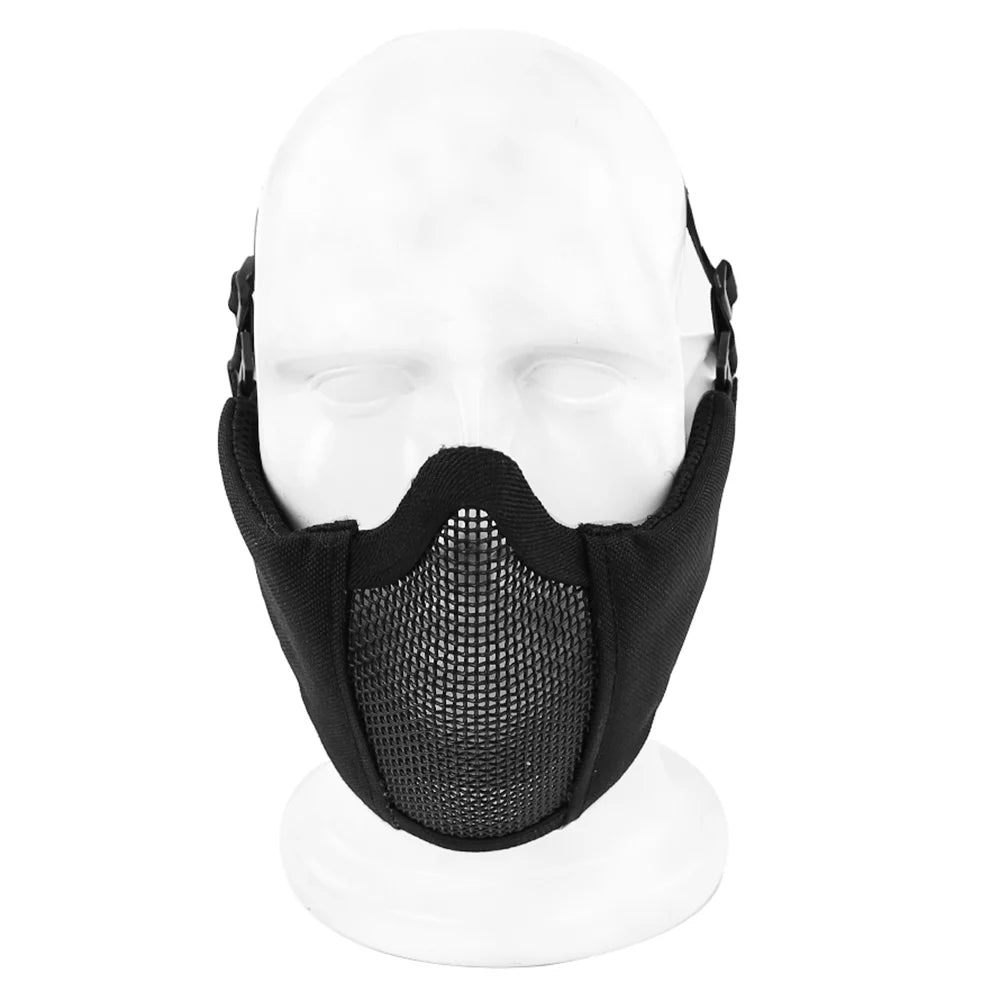 Lower Half Black Unisex Adjustable Wosport Face Mask Protective Comfortable Prop Paintball Foldable