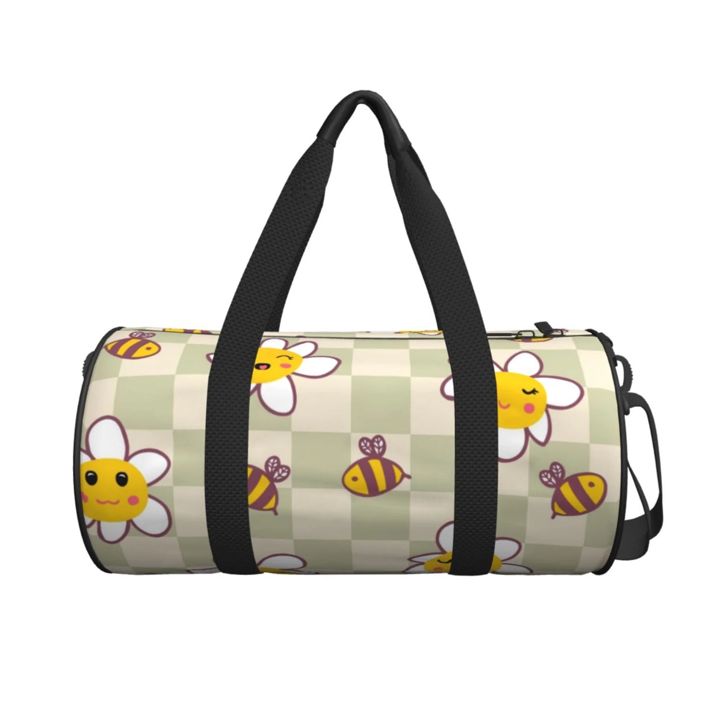 Bees Weekenders Travel Sports Men Women Gym Bag, Duffle Tote Daisies Bags Bag ZICANCN Retro Checkerboard for