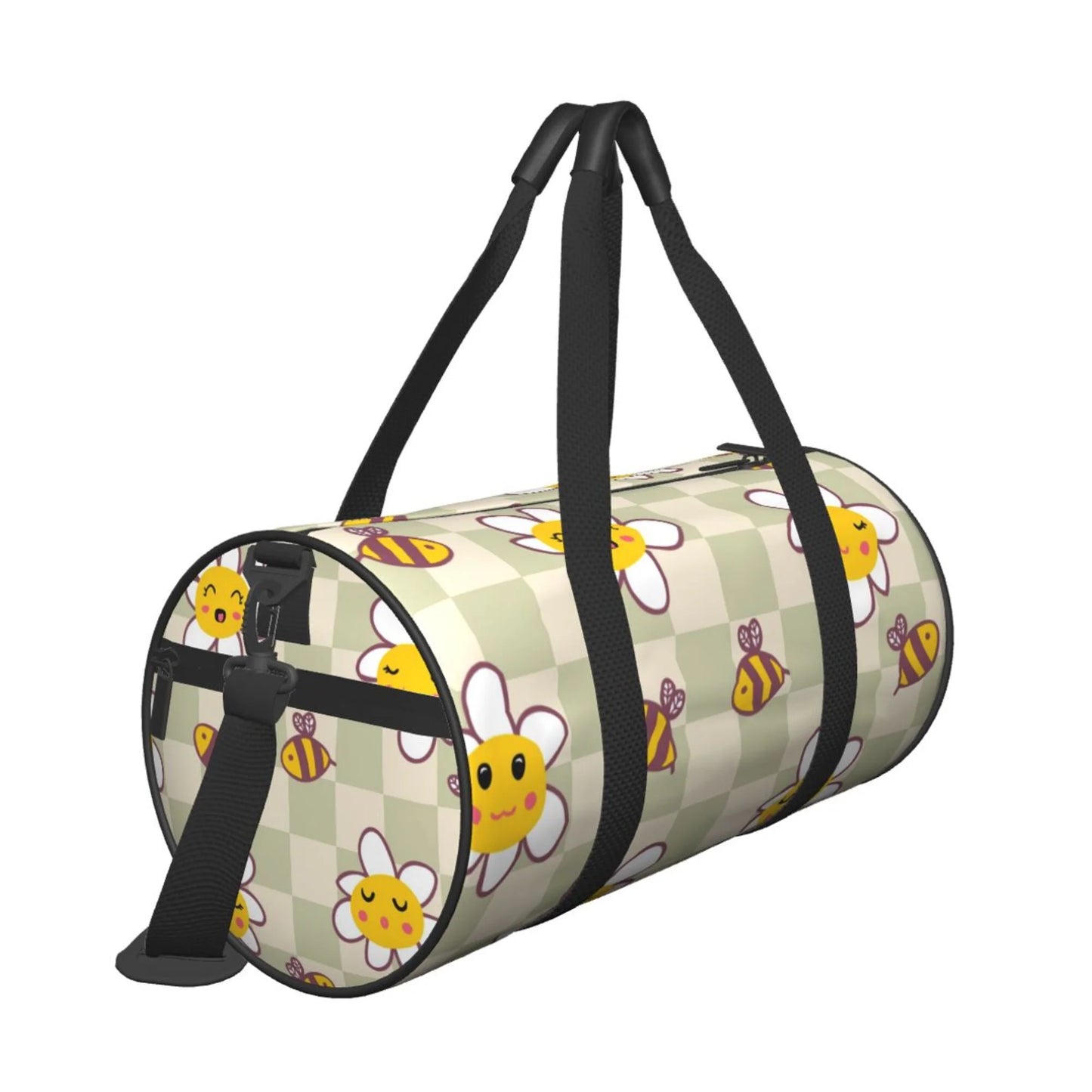 Bees Weekenders Travel Sports Men Women Gym Bag, Duffle Tote Daisies Bags Bag ZICANCN Retro Checkerboard for