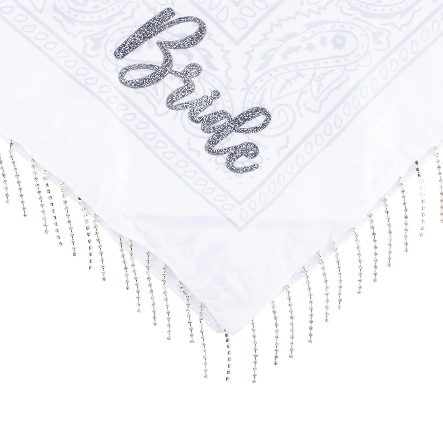 with white and bandanas one rhinestone Fringe four 5PK Bandana, pink Bachelorette