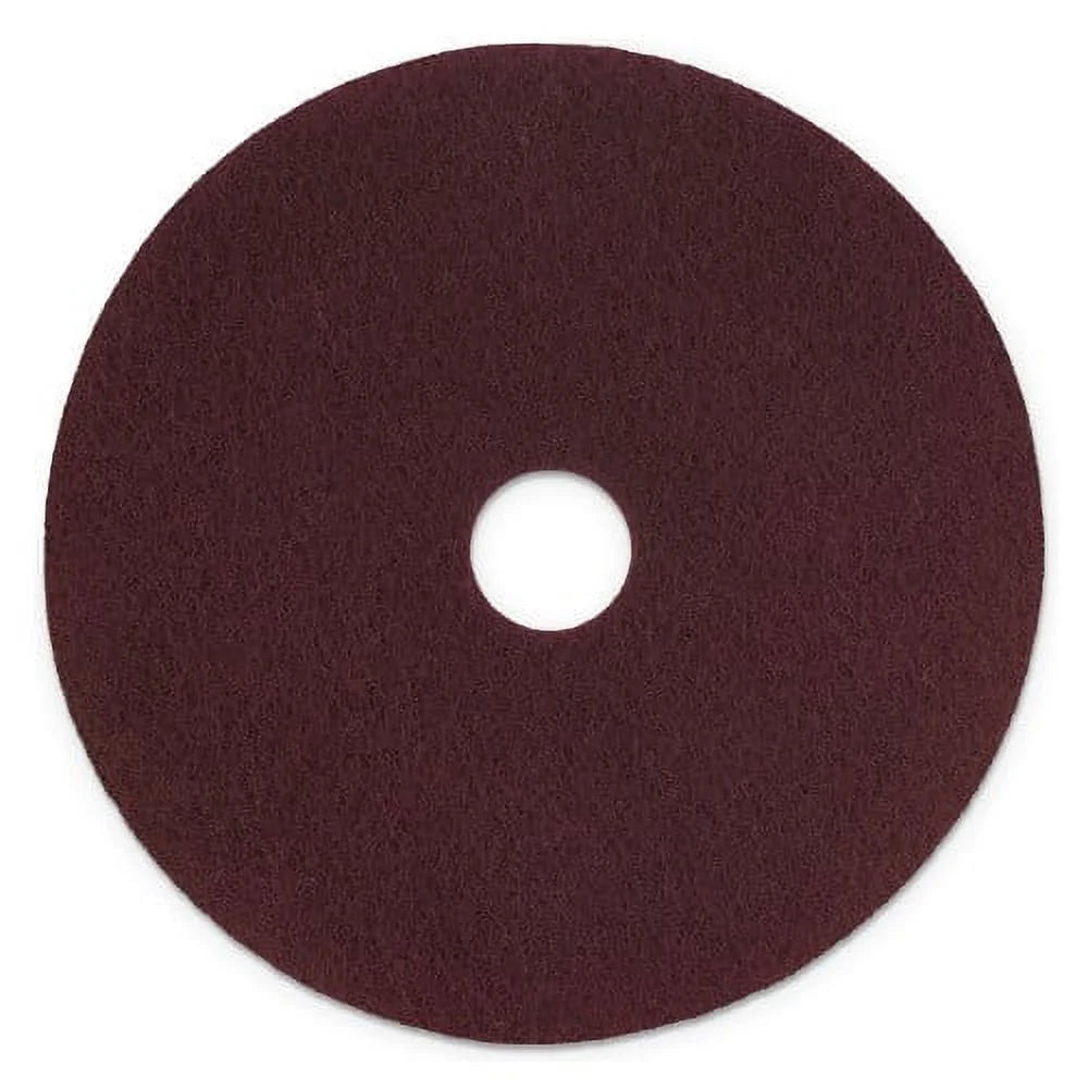 Surface Preparation Pad Scotch-Brite Plus, Diameter, 5/Carton Maroon, 17"