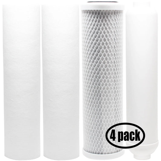 Filters Includes Sediment Kit Carbon - System RO G-106R Filter, PurePro Replacement for Pure Filter Cartridge Block Filter for Denali 4-Pack PP - Brand Inline &