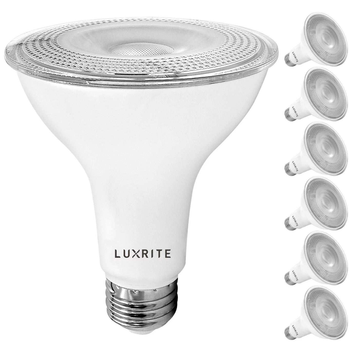 Base Rated Light Luxrite 4000K Bulb E26 LED Wet 850 Dimmable White UL 6-Pack Lumens Flood Cool Listed 11W PAR30