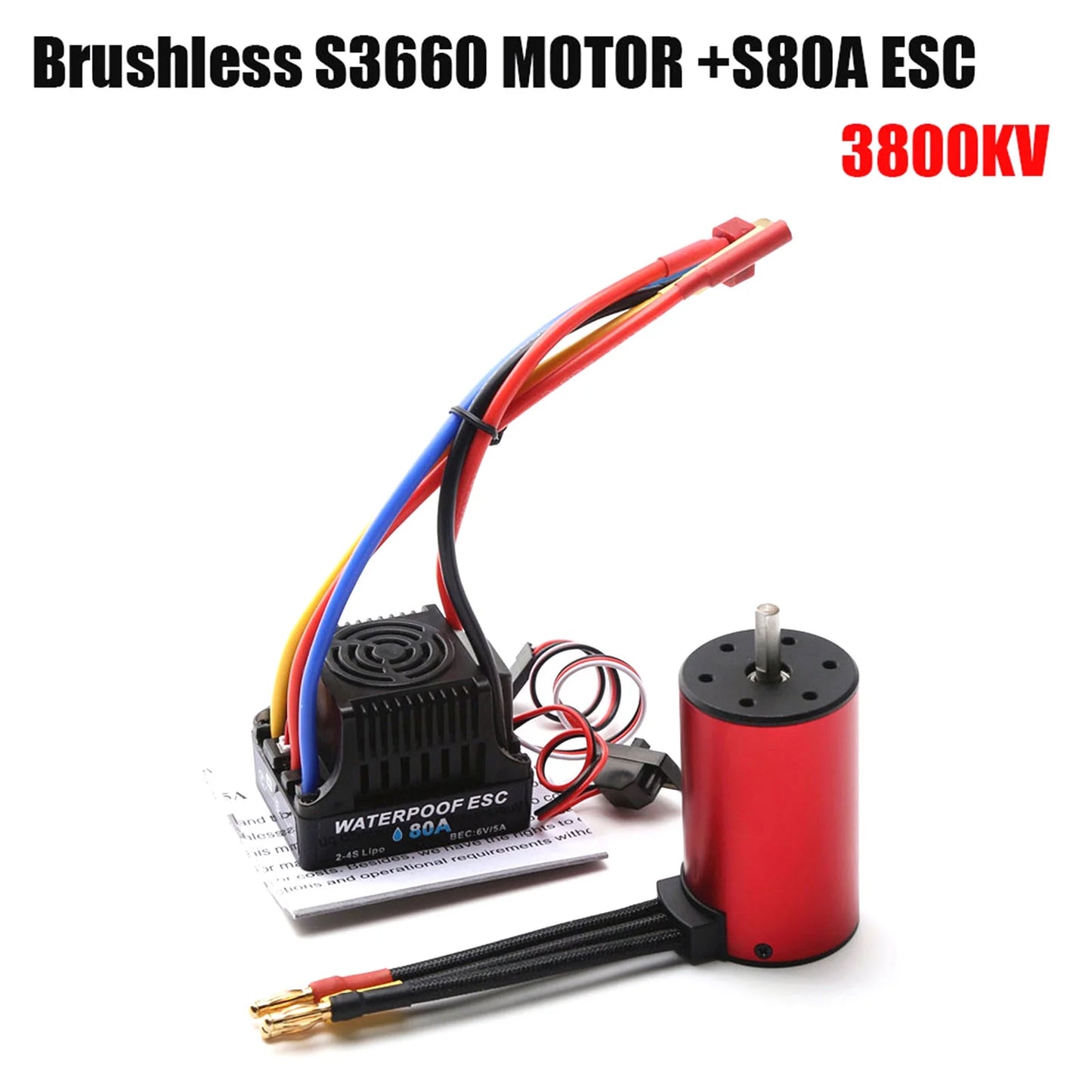 1/14 ESC,3800KV Motor Motor Combo 1/10 S3660 1/14 Motor 1/8/ Speed Motor ESC Waterproof 1/8/ ERYUE Set Combo Set Combo ESC car Motor Waterproof Car Pristin Car 1/14 ESC