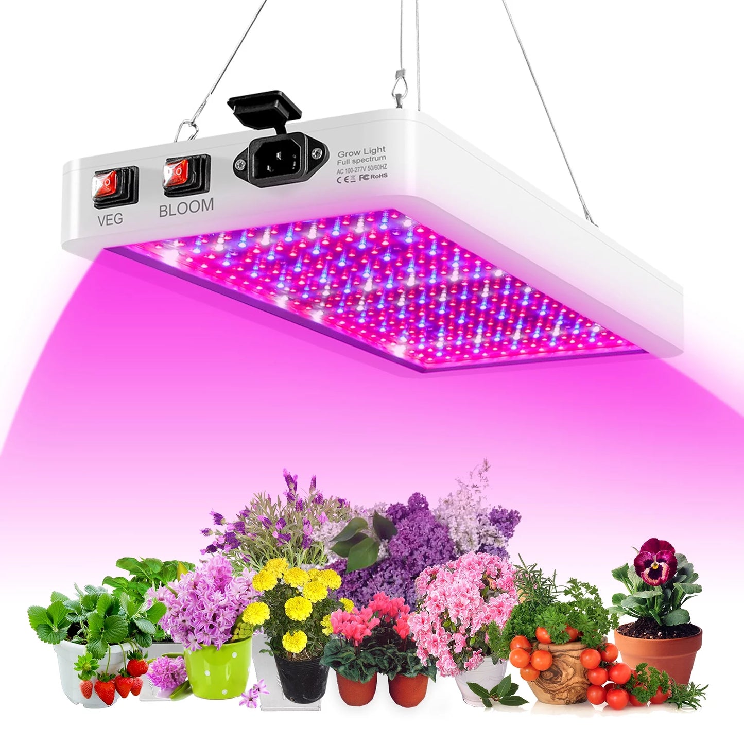 Spectrum Full Plants for Indoor Ideal IP65 Flowers Light Greenhouse Waterproof Grow for Dual Switch Aibecy Seedlings LED 2000W