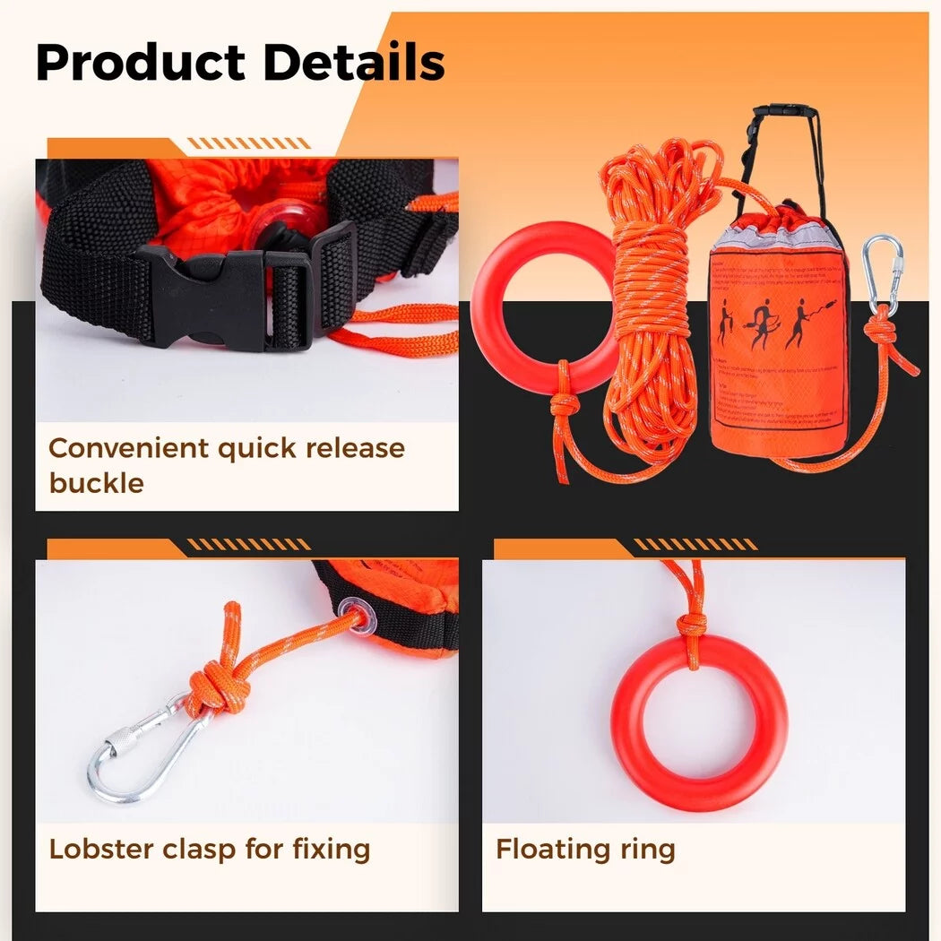 Device Safety and Feet Aid for Boat 70 Water Equipment Rope, Throw Bag Kayaking Rescue First and for Raft of Rafting, with