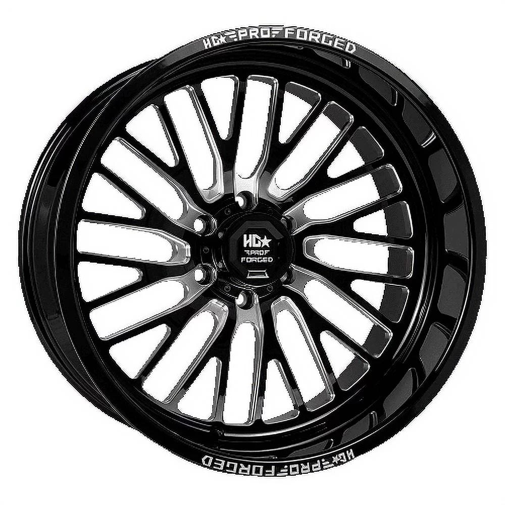 Wheel 22X12 122.1CB Milled 7 LHD FORGED PRO SENTRY -44ET HD Gloss 6X139.7 Black LUXXX