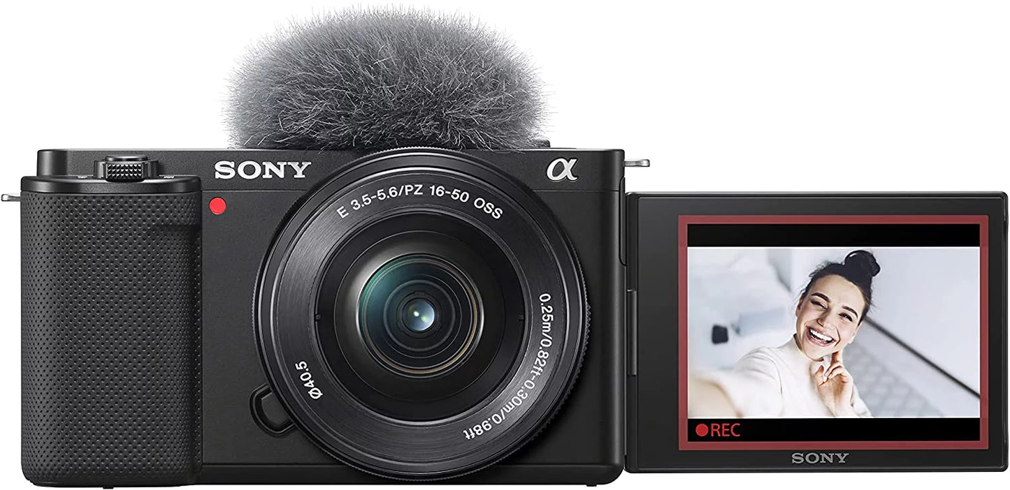 ZV-E10L Mirrorless Sony 0.63", Alpha 1.97", with 24.2 Megapixel Black Camera Lens,