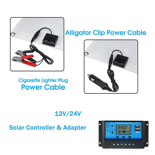 Monocrystalline 18V Panel Controller, 25W Dual Waterproof Cellphone Kit PWM with Plate RV Nebublu Recharger, 12/24V Solar Marine Solar USB for 100A Charging