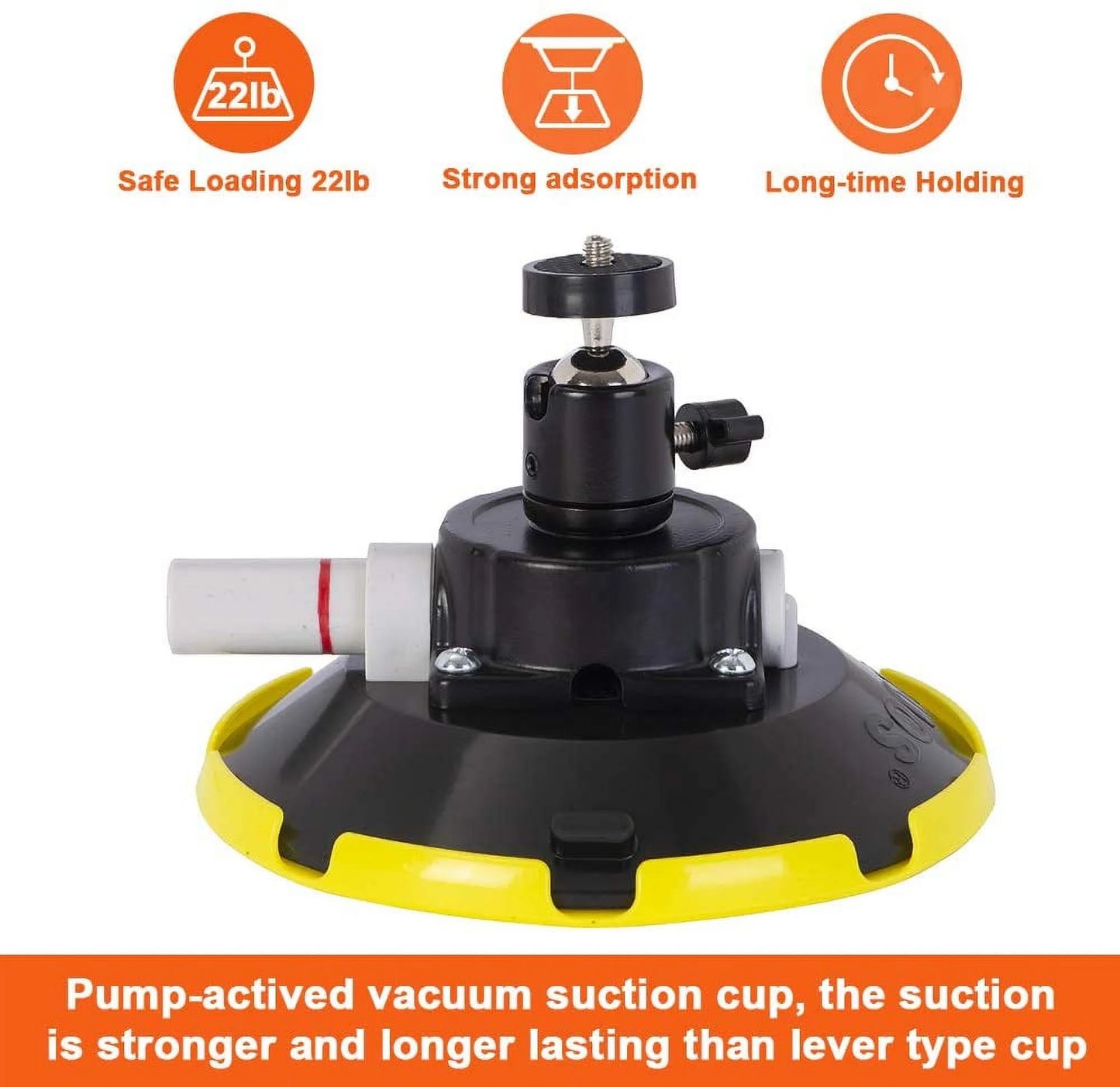 Mount, Camera 360° Kit w/ Mounting 6" Pump Cup Professional Vehicle Panorama Suction Car Vacuum Camcorder Holder