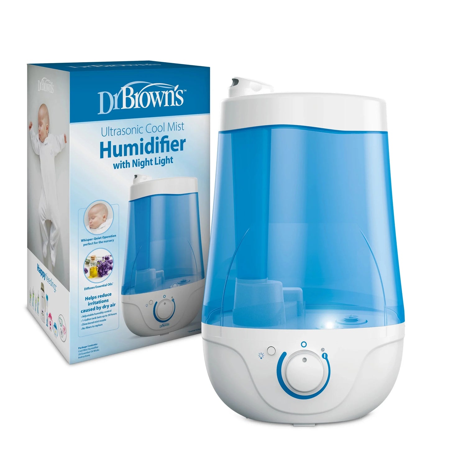 Nursery for Night Diffuser Dr. Optional Brown's and with Mist Ultrasonic Light, Baby Cool Humidifier