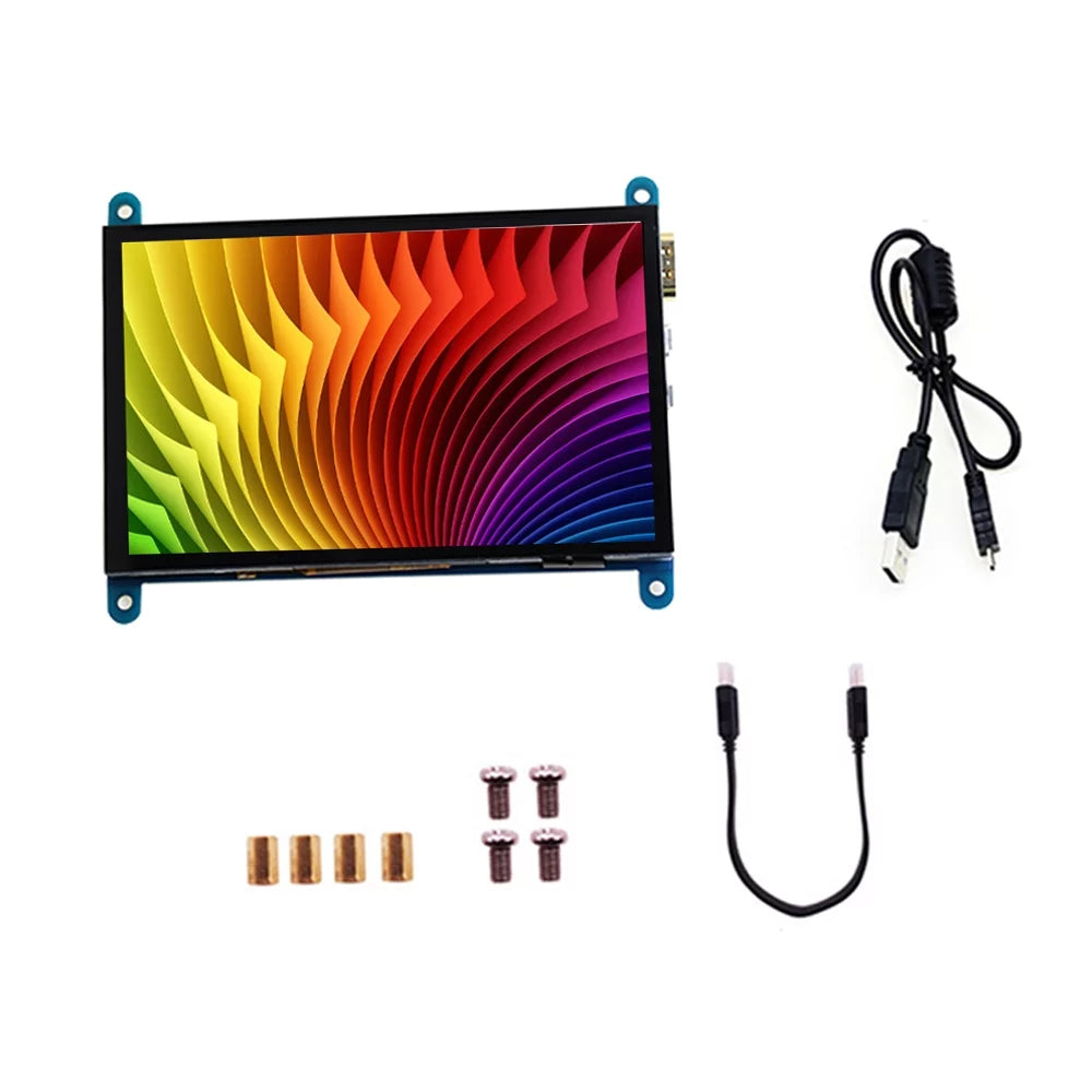 Display USB Pi Resolution Monitor Touchscreen Tool Capacitive 800*480 HD Portable with Raspberry Small HD 5 CACAGOO with Inch Interface Educational Compatible