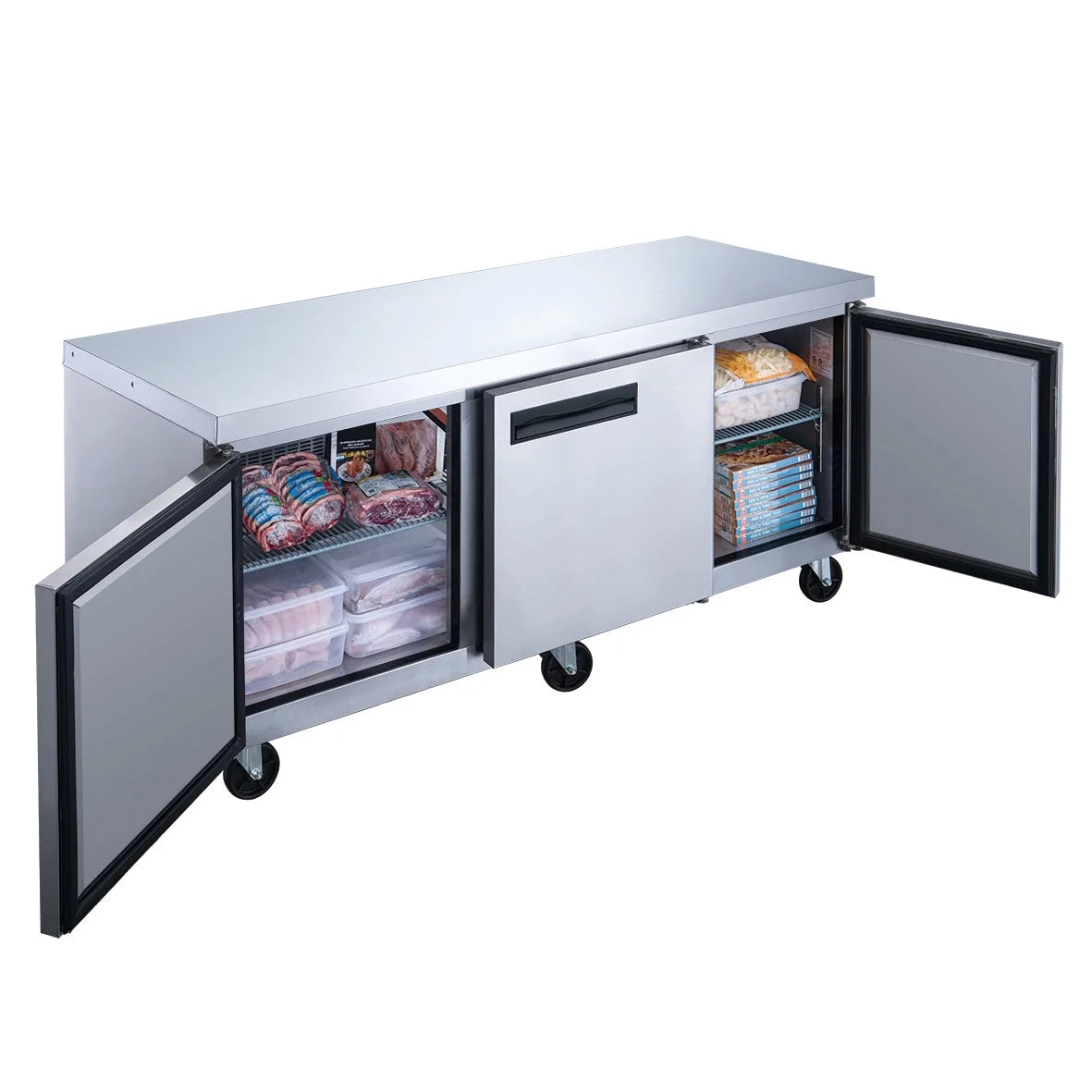 Undercounter Freezer in. 72 ft. Stainless in 18.96 cu. Three Commercial Door Steel