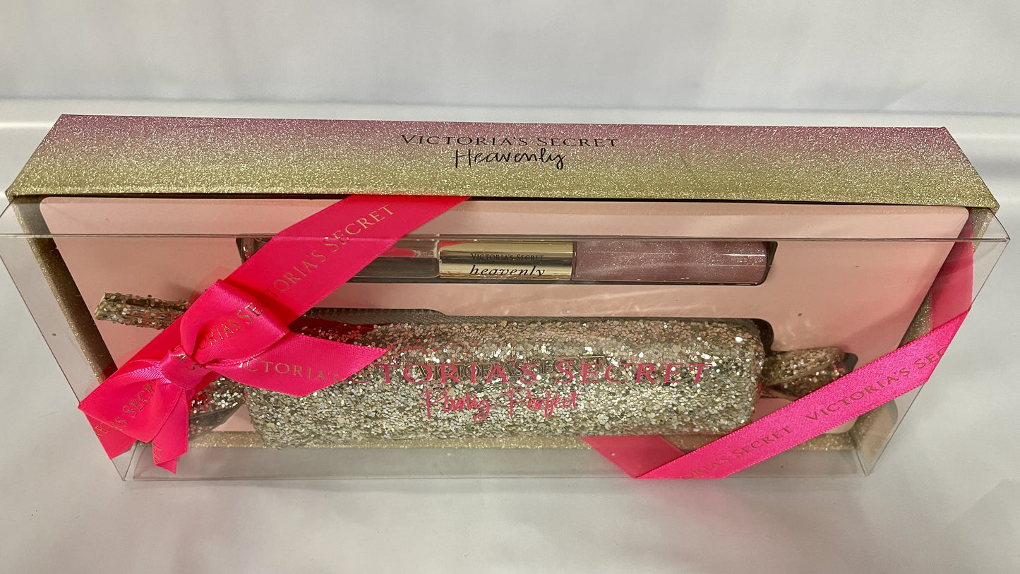 Bag Victoria's Perfume & Set Secret Rollerball Heavenly De Gold Eau Lip Glitter Gloss Party Duo Parfum Bag Sparkle