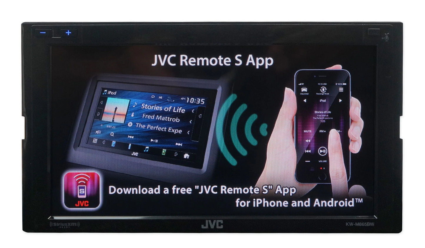 Auto, Receiver Siriusxm Media Double-Din with Carplay, in-Dash Mobile All-Digital Bluetooth, KW-M865BW 6.8-inch Ready and JVC Android Apple