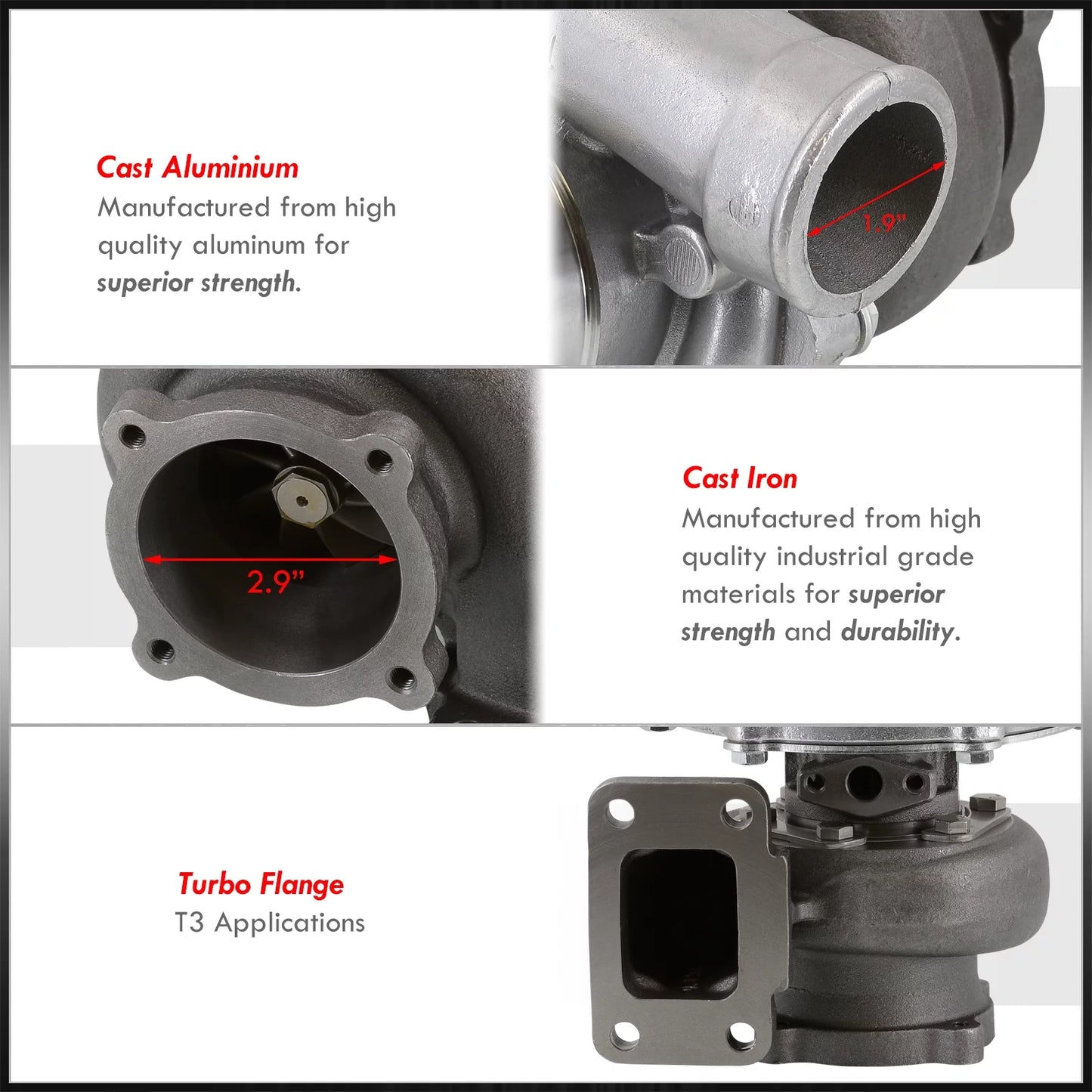 Oil GTX3582R Flange Car A/R GT30 AR Turbocharger Boost Anti-Surge Compatible/Replacement For GT3582 Charger Turbine 4-Bolt Cooled GT35 & Distributors Turbo Compressor 0.82 0.70 AJP Water Universal T3