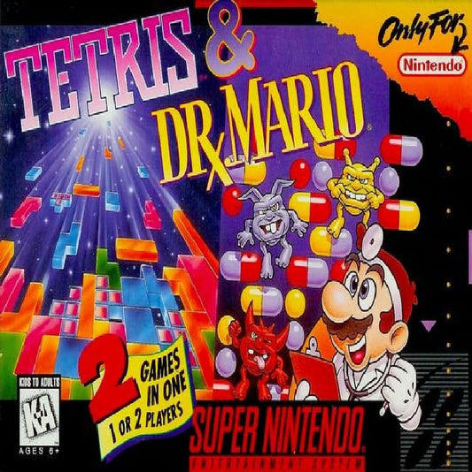 Nintendo, (Refurbished) Game SNES 1994) Restored Puzzle Tetris Dr. Mario (Super &