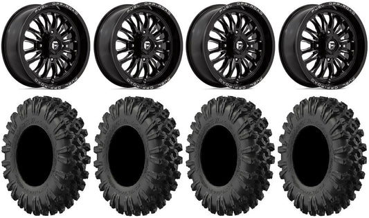 ARC Fuel XL Black MotoRavage Wheels 40" Mule Tires Kawasaki 18" Teryx