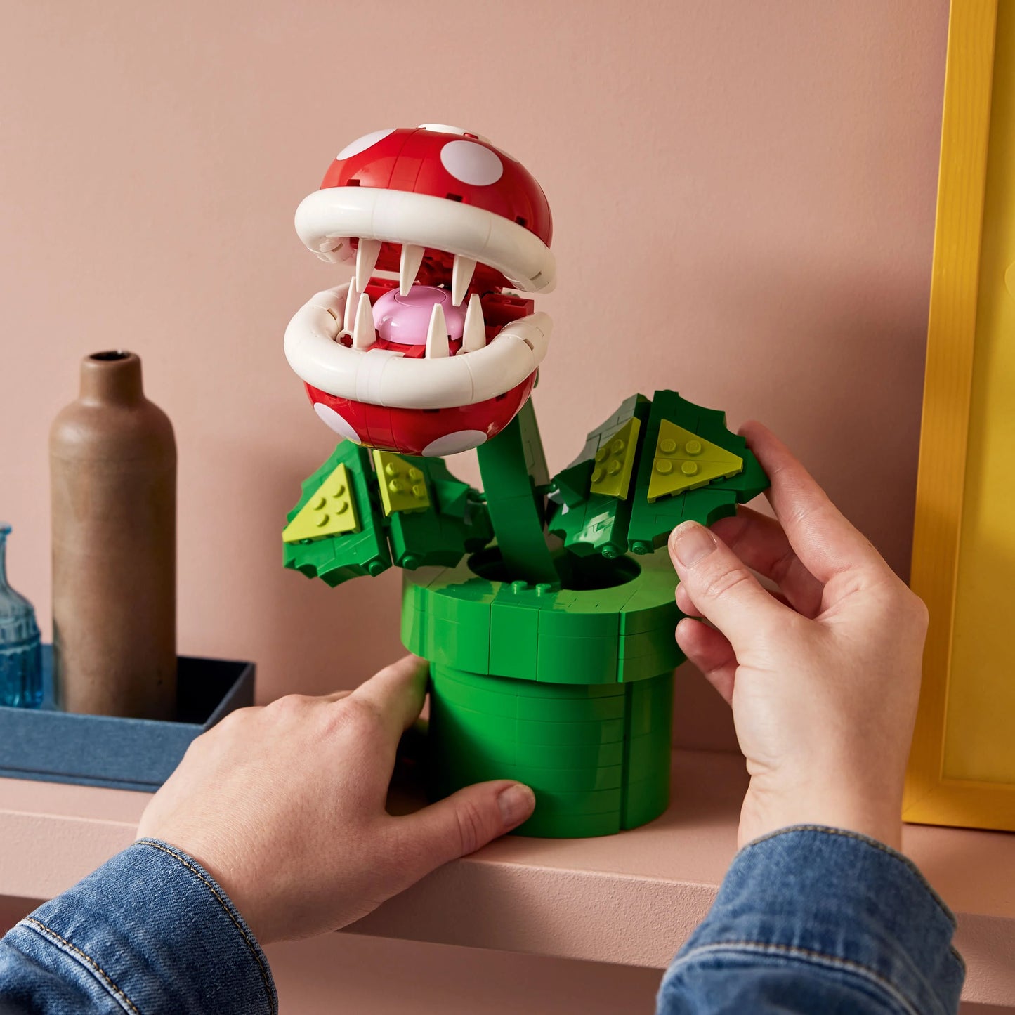 Brothers Super Display for Gift LEGO Gamers Adults Birthday Teens, 71426, Mario Plant Holiday Piranha Detailed Super Figure, for and or and Posable Toy Fans Mario Build and Super Authentically Mario