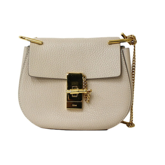 (Fair) Leather Pre-Owned Beige Bag Shoulder Chloe Chloé BRB01000000002558 Chain Ladies