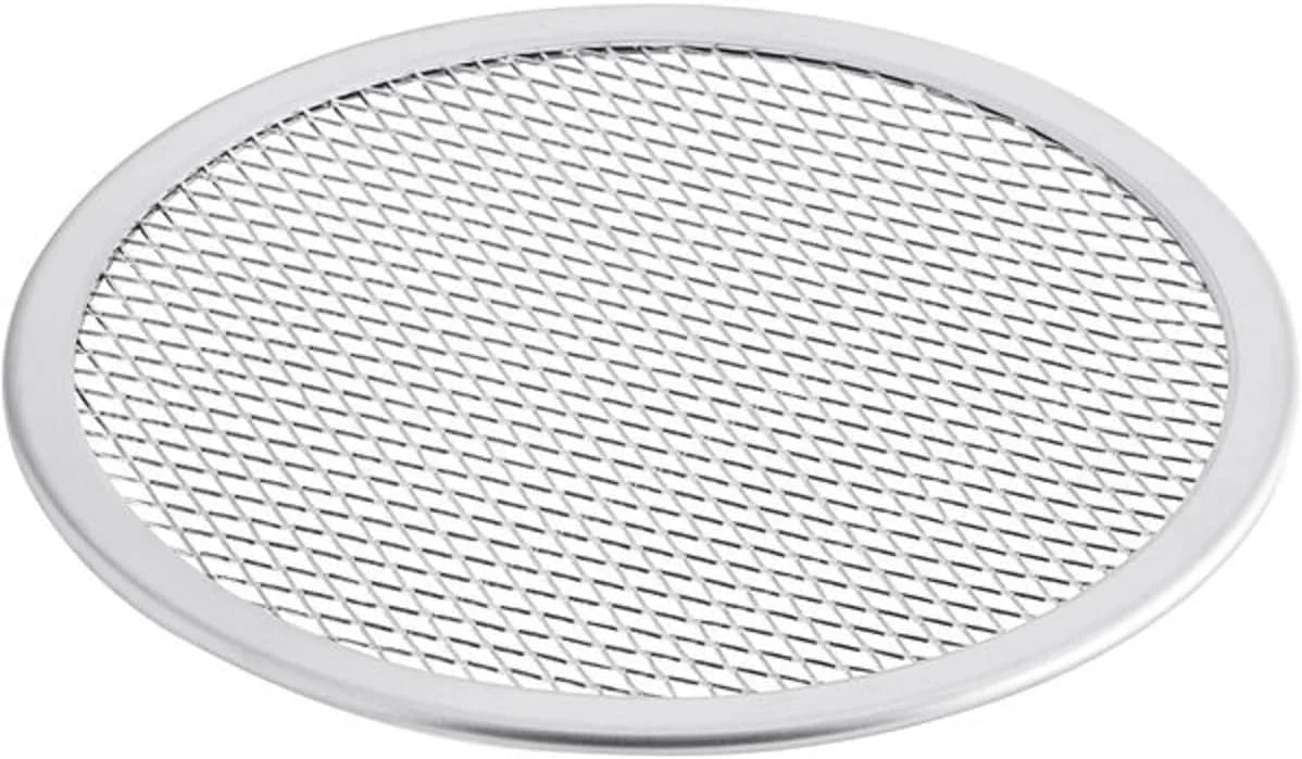 Round Screen Bakeware of Tray Pizzeria Pizza Home Set TrueCraftware- Aluminum Screen Restaurants & Baking Seamless for Pan Round 2 Rim- Kitchen Baking Tray 16” Pizza Pizza