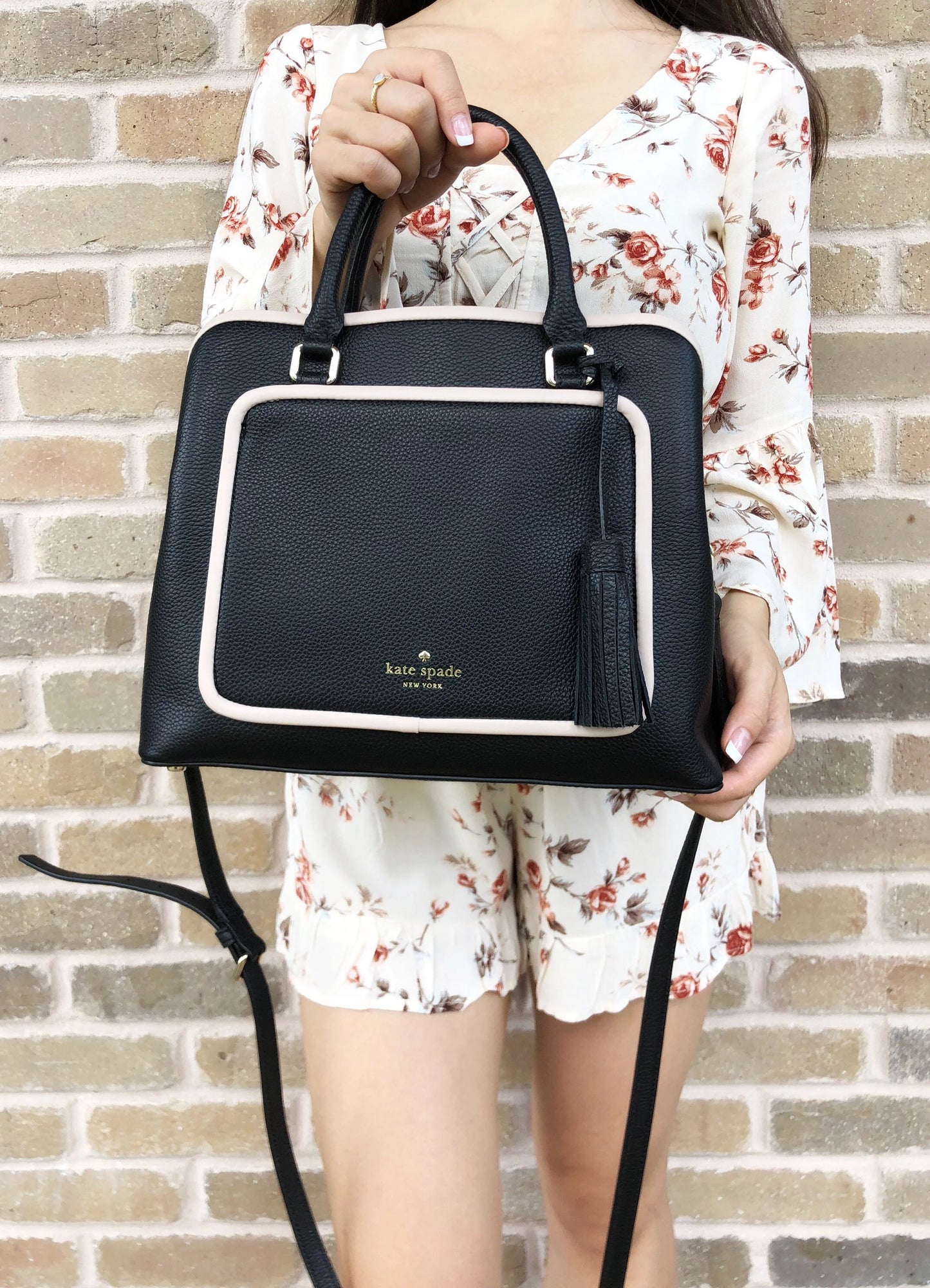 Place Evangelie Tassel Crossobody Satchel Black Ward Kate Bag Spade