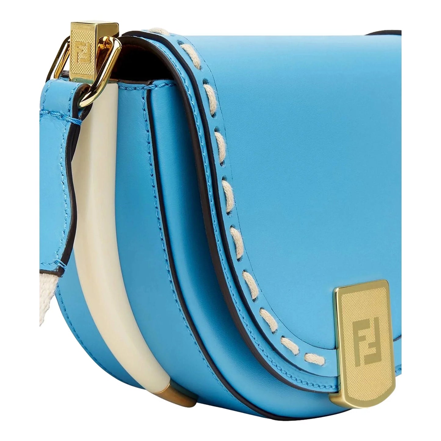 Cyber Leather Fendi Crossbody Satchel Moonlight Blue Bag