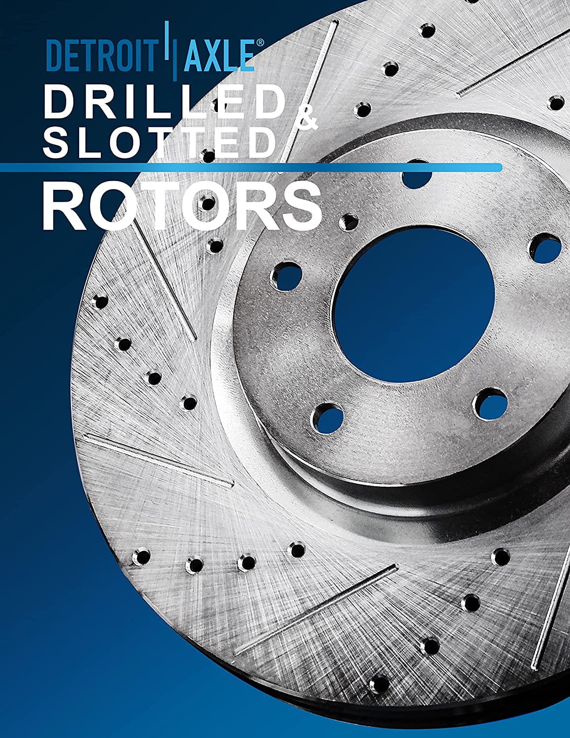 2016-2020 Disc - Fe Drilled Detroit Santa Front Pads: Replacement Brake Ceramic Rotors Rotor & Sport Kit Brake Slotted Axle Kia Hyundai Brakes 2017-2018 12.6" Sorento for