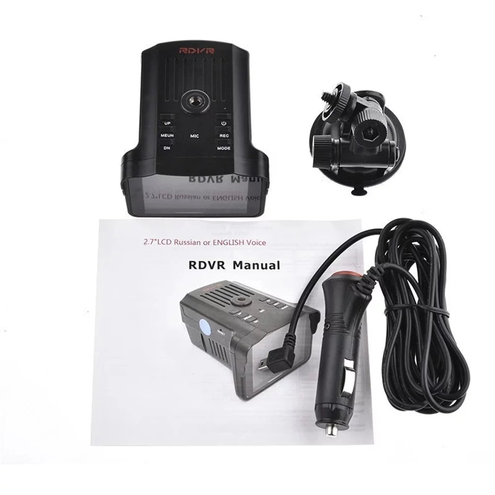 Car and Speed Cam Recorder DVR 2-in-1 moobody 1080P Radars Wide Car Camera Detector Car Angle Dash camera 140° Dashboard