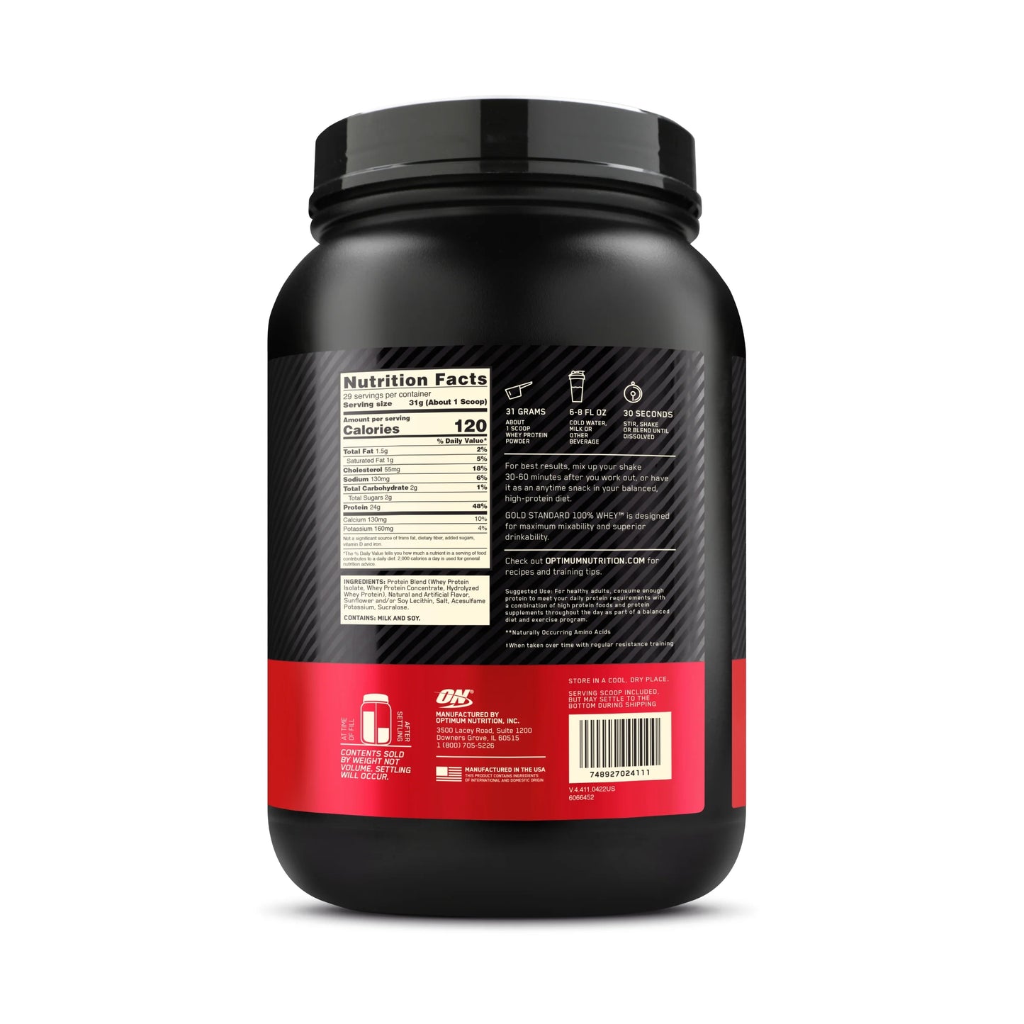 Nutrition, Creme, Gold French Servings Protein 100% lb, Optimum Vanilla Whey Powder, Standard 29 2