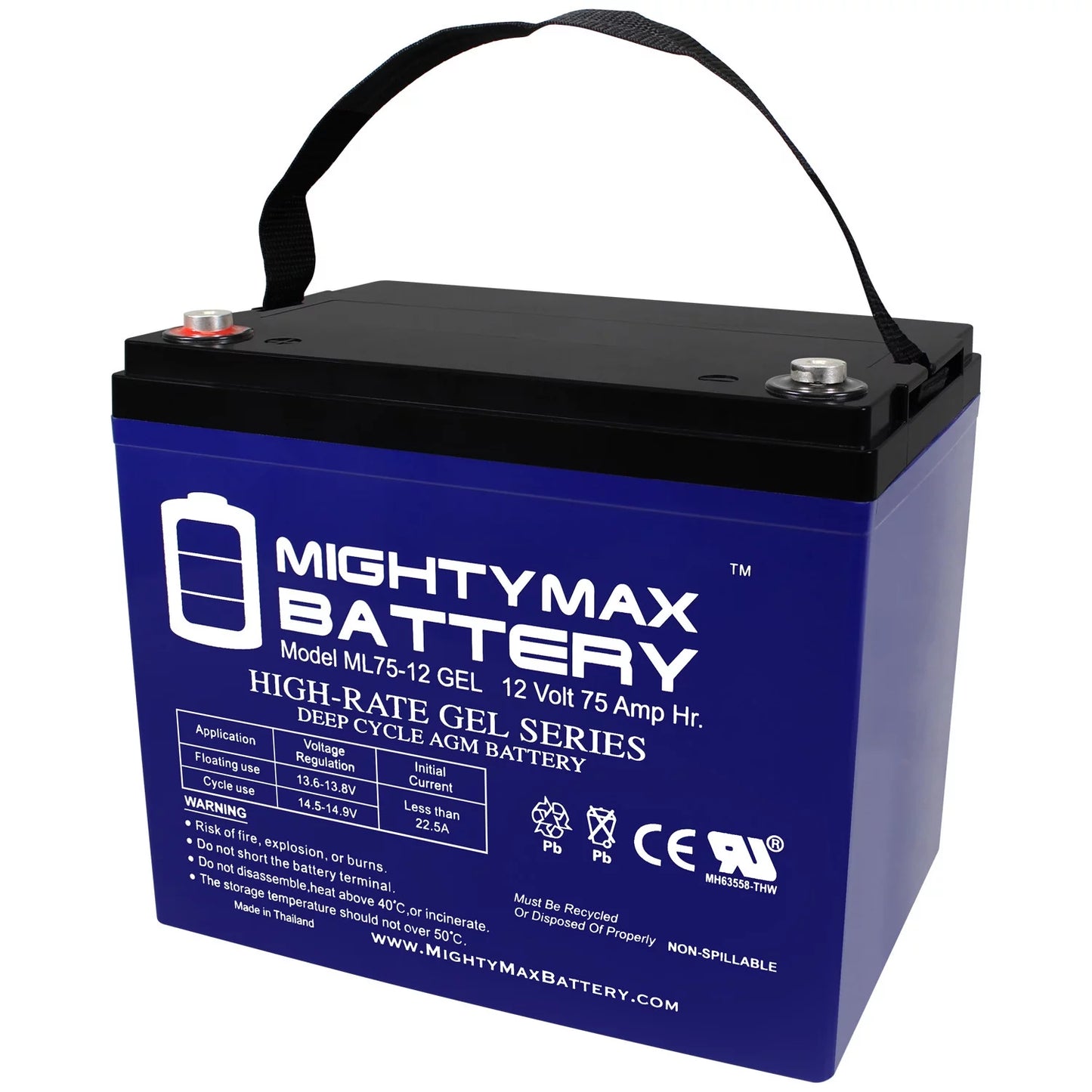 R-4000 12V Quantum Replacement Battery 75AH for Q6000Z,Pediatric, GEL