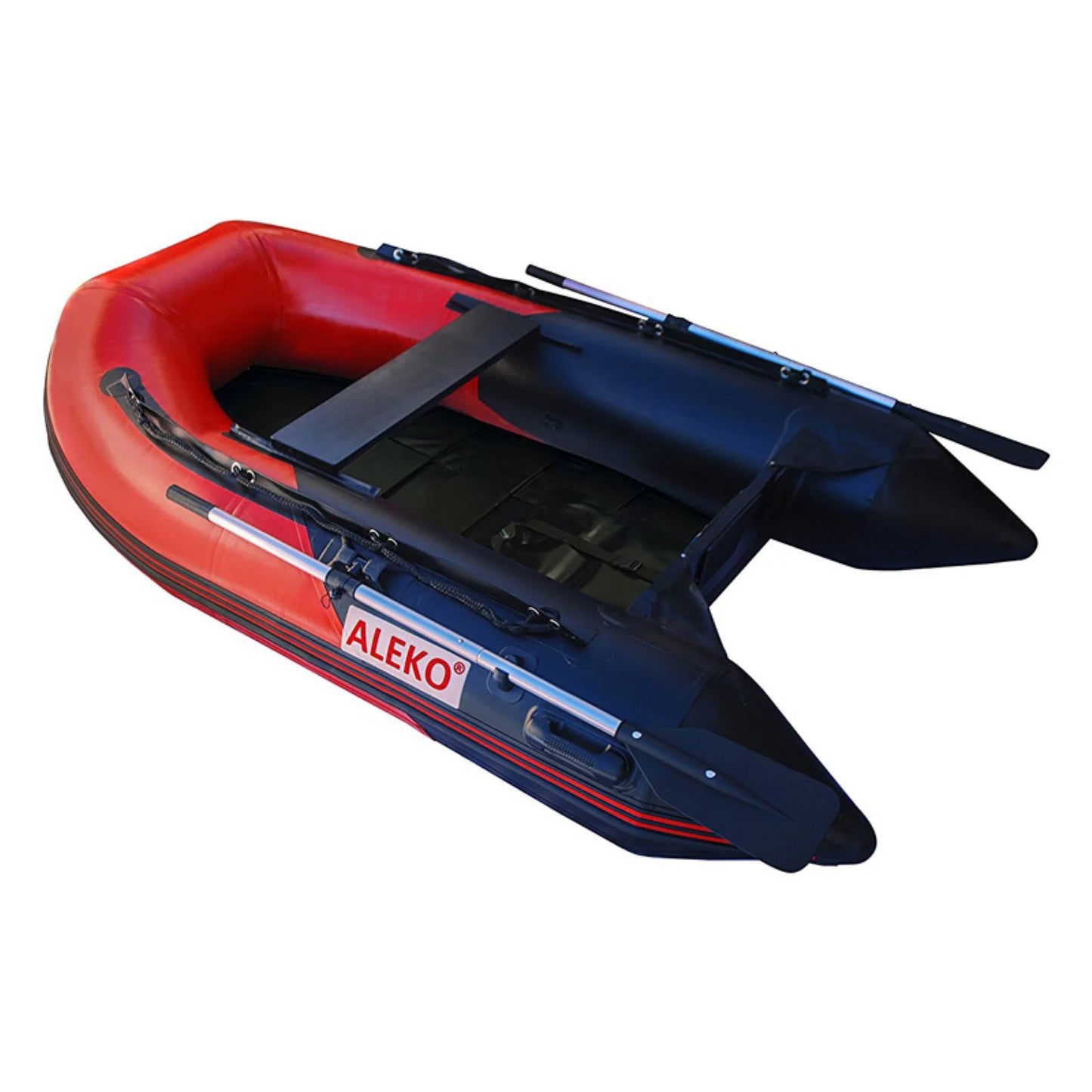 8.4 - Pre-Installed Inflatable and Boat - 3-Person Floor Slide Black Red - Feet -